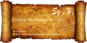 Szűcs Hortenzia névjegykártya