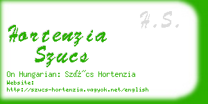 hortenzia szucs business card